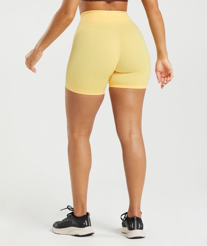 Szorty Gymshark Whitney Mesh Damskie Żółte | PL 380JTW